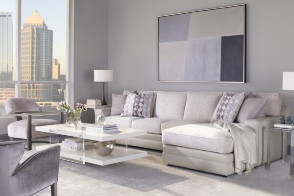 Century Furniture Cornerstone Upholstered Chaise Sectional.