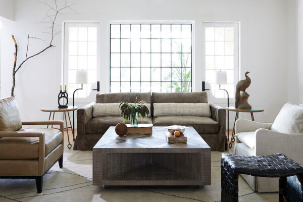 Living room featuring the casual marlow sofa with skirt by Gabby.