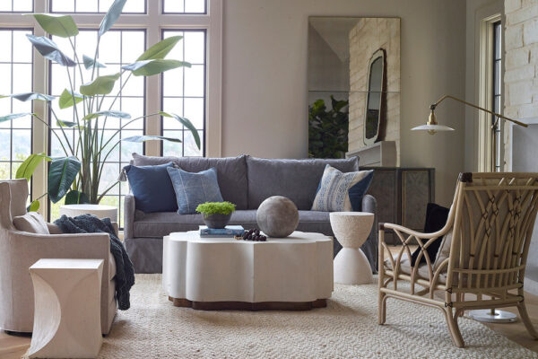 Living room featuring the Ziya wooden coffee table by Gabby.